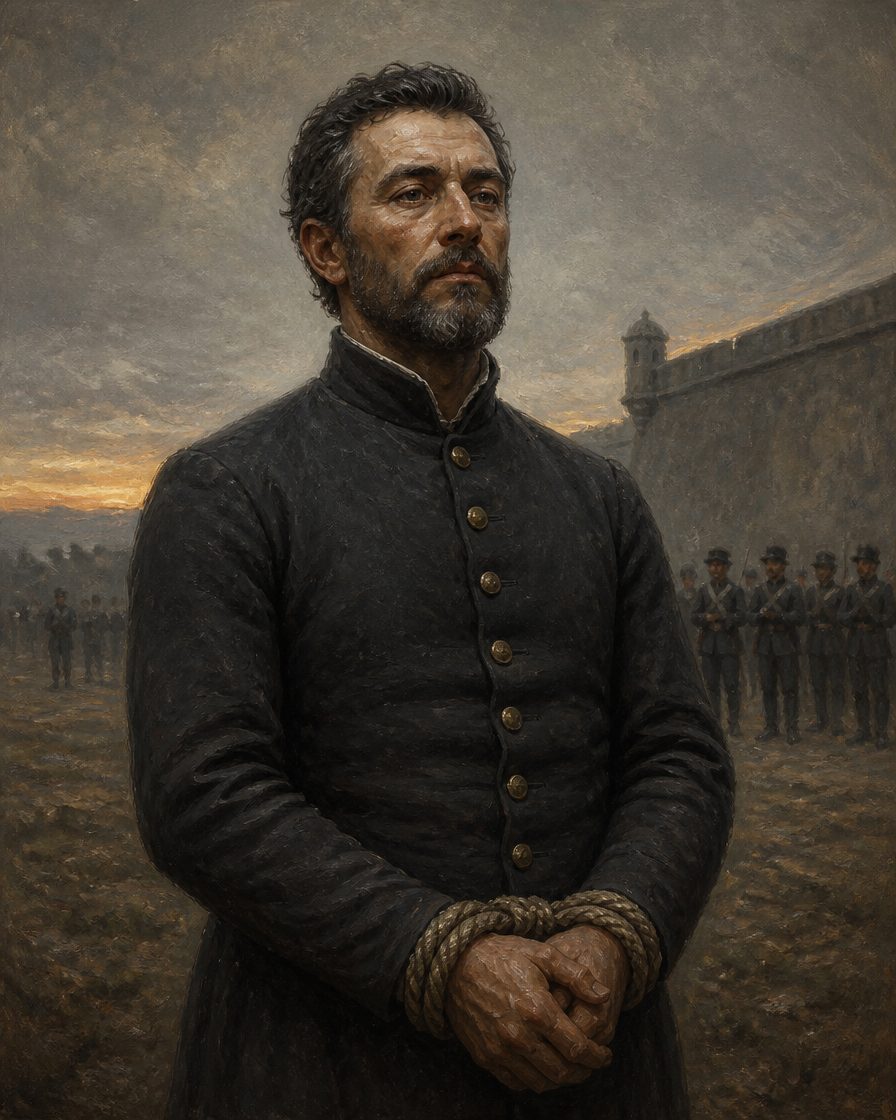 A 12 de agosto de 1812, o coronel Francisco Bernardo da Costa e Almeida, segundo-comandante da fortaleza dois anos antes, foi fuzilado por traição. Nenhum retrato seu sobrevive; pintura, evocação, não retrato.