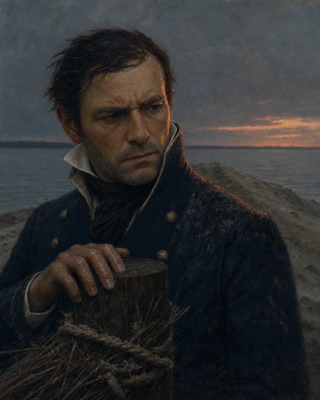 Luís Gomes de Carvalho tinha trinta e seis anos e seis anos de obra atrás de si. Evocação pintada — não é um retrato nem uma semelhança.