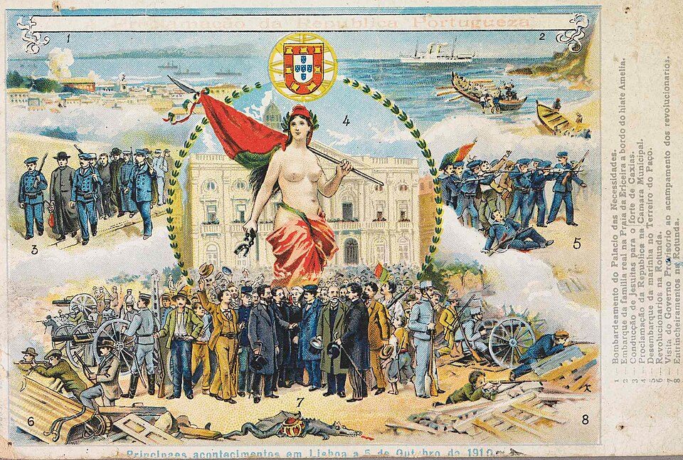 Postal da proclamação da República Portuguesa, 5 de outubro de 1910.