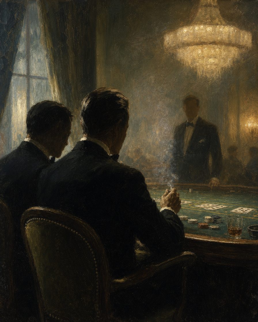 A mesa de bacará do Casino do Estoril, onde inimigos jogavam lado a lado.