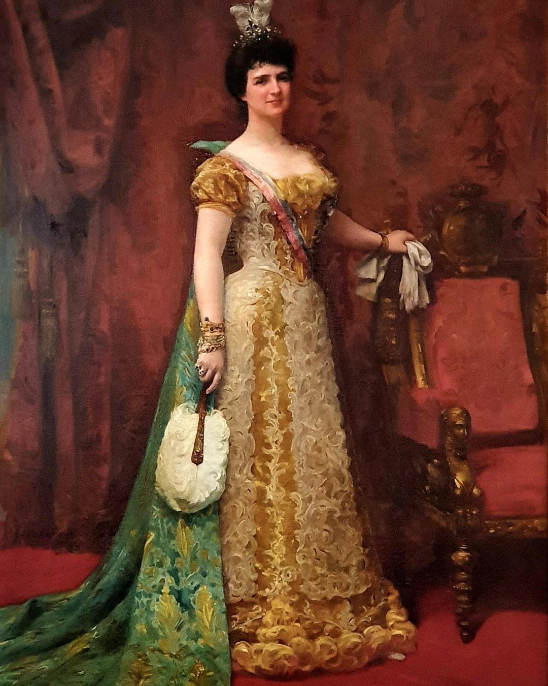 Retrato pintado da rainha D. Amélia, por Veloso Salgado, feito em 1901 para o Instituto Bacteriológico. (Domínio público)