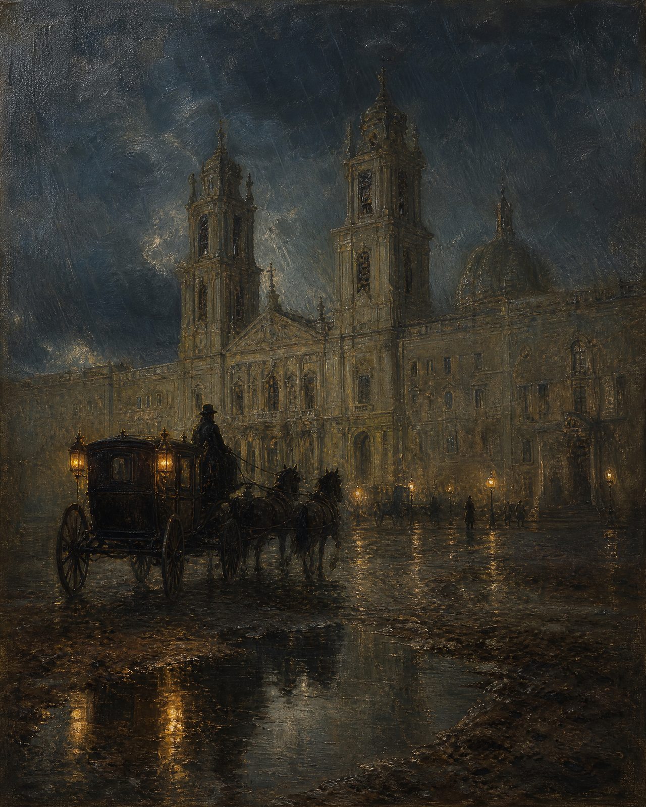 «Queria mover-se e, convulso, não acertava a dar um passo.» Assim partiu o regente, à chuva, do seu último palácio.
