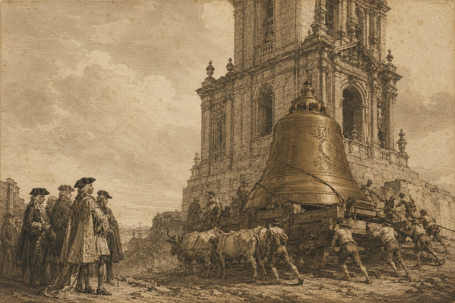 O fausto: noventa e dois sinos fundidos na Flandres.