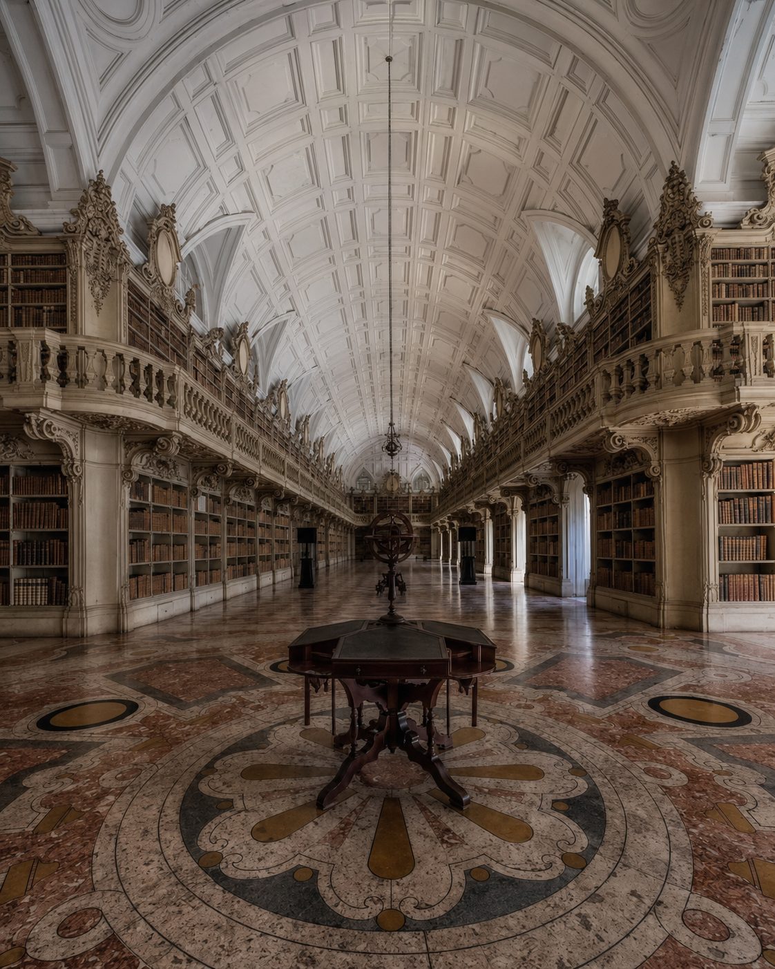 A maior livraria de uma só divisão que a Europa ergueu no século XVIII: mil metros quadrados, trinta mil volumes.