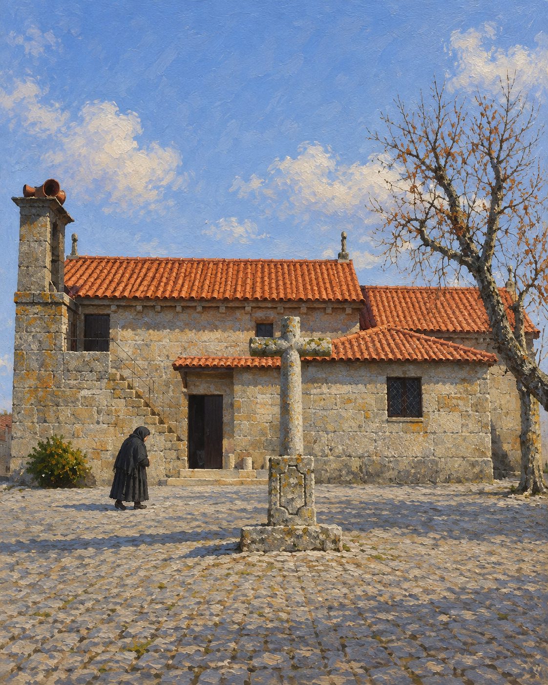 Pintura da igreja de Santa Maria do Freixo, a partir de uma fotografia de Pedro from Maia (Porto), Portugal (CC BY 2.0).