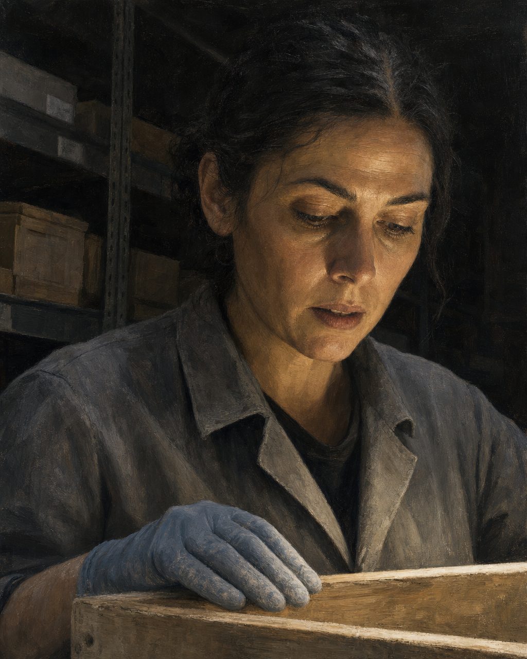 O instante em que alguém percebe o que tem à frente. Pintura. a figura é uma evocação e não o retrato de uma pessoa real.