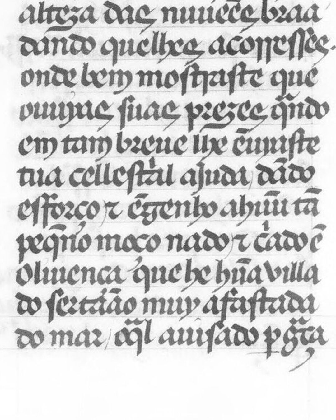 O códice de Paris da Crónica da Guiné, fl. 139v: Zurara escreve que Aires Tinoco era «nado & criado ẽ Olivenca que he hũa villa do sertãao muy afastada do mar» (Bibliothèque nationale de France, Portugais 41, domínio público).