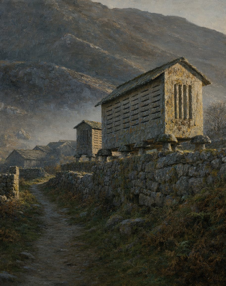 O que ficou submerso foi o chão: as casas, os caminhos, os muros, os espigueiros, os moinhos. Perto de trezentos habitantes, cinquenta e sete famílias, oitenta casas, encaixadas entre a Serra Amarela e a Serra do Gerês. Pintura.